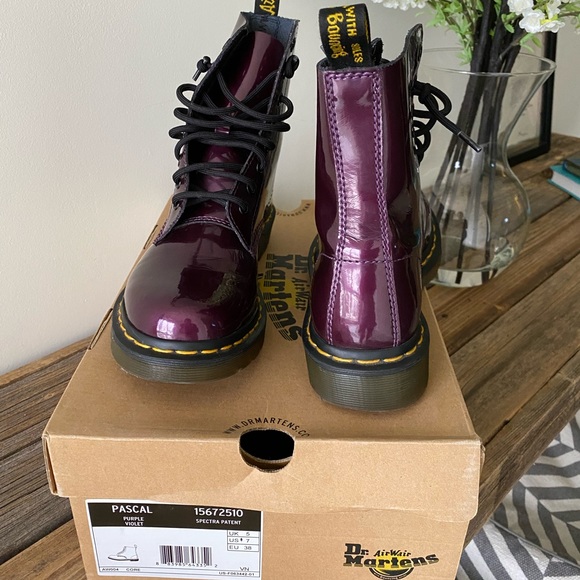 Dr. Martens | Pascal Purple Violet Patent Boots - Picture 3 of 3